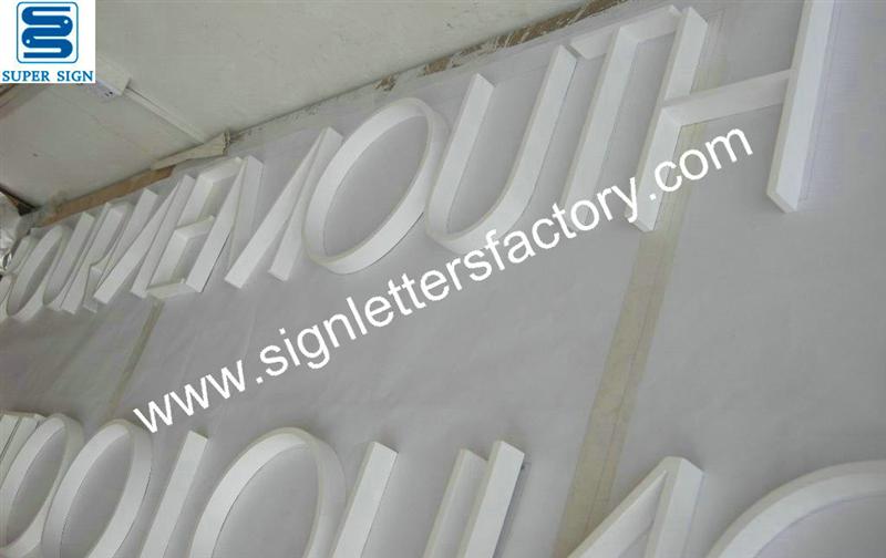 fabricated painted stainless steel metal letters